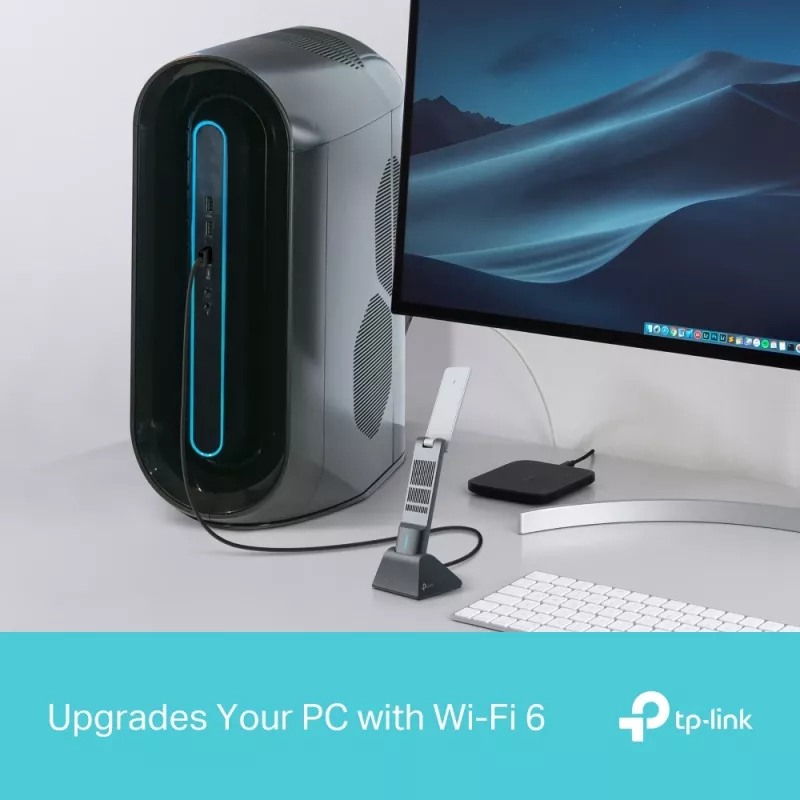 Adaptador USB sem fios TP-Link Archer AX3000 (Archer TX50UH) – Wi‑Fi 6 dual-band, USB 3.2 Gen1, até 3000 Mbps, antena interna, Windows 11