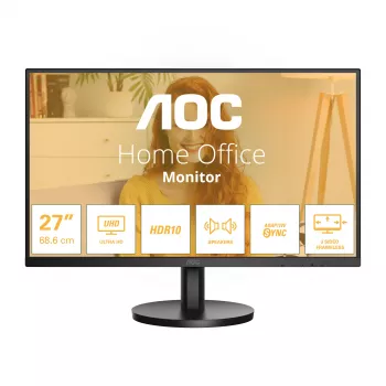 Monitor AOC B3 U27B3A 68,6 cm (27 polegadas) 3840 x 2160 píxeis 4K Ultra HD LCD preto