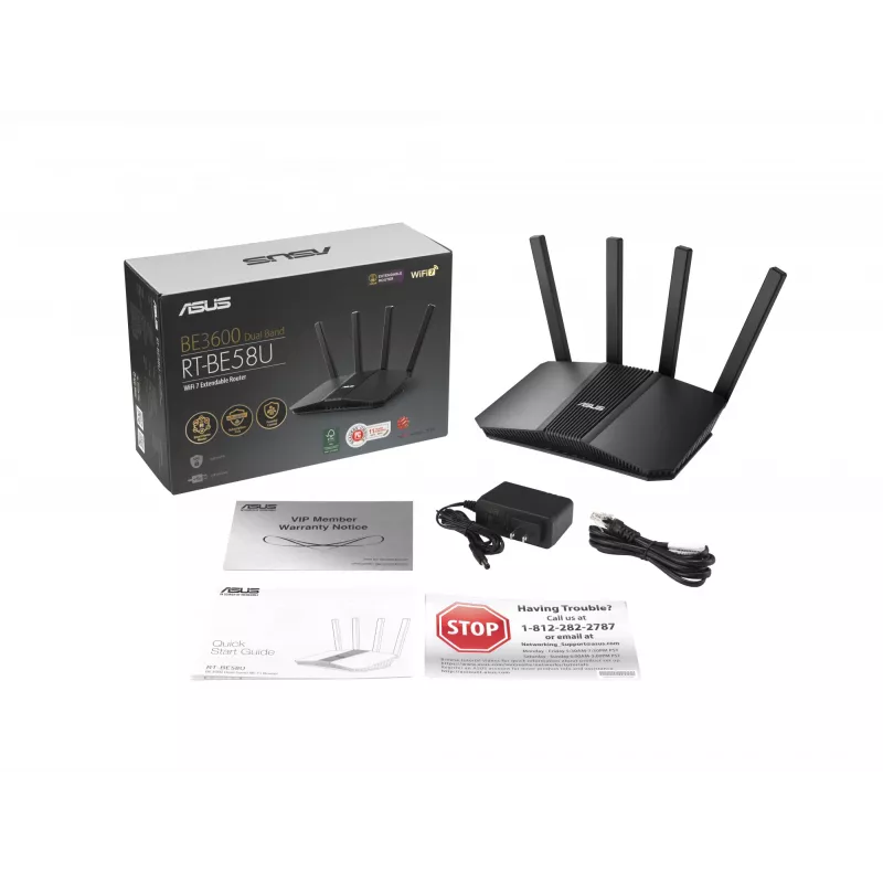 Router Wi-Fi ASUS RT-BE58U V2 2.5 Gigabit Ethernet Dual-Band (2,4 GHz / 5 GHz) preto