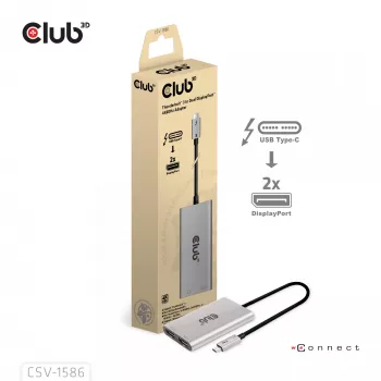 Adaptador CLUB3D Thunderbolt™ 3 para DisplayPort™ de monitor duplo 4K60Hz M/F