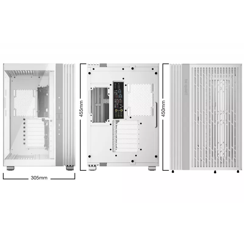 be quiet! Light Base 600 DX BGW66 caixa de PC Midi Tower, ATX/micro-ATX/Mini-ITX, painel lateral em vidro temperado, ARGB, USB-C, branca