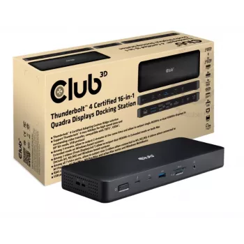 Dock/Replicador de portas para portátil CLUB3D CSV-1583 com fios Thunderbolt 4 preto