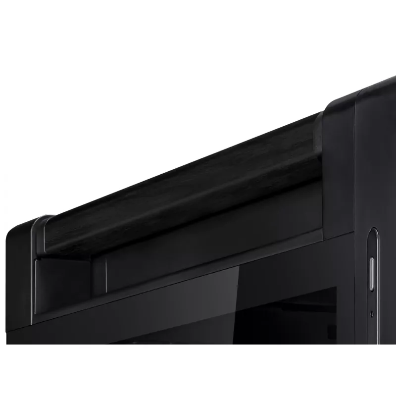 Caixa de PC ASUS ProArt PA602 Wood Edition Midi Tower preta — madeira, suporte ATX/EATX, vidro temperado, 4×3,5