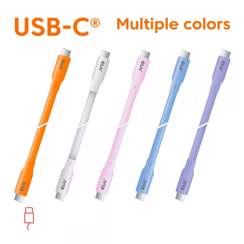 Cabo USB-C CLUB3D azul, 2 m, USB-C, USB-C, USB4 Gen 2x2, 20 Gbit/s, Azul
