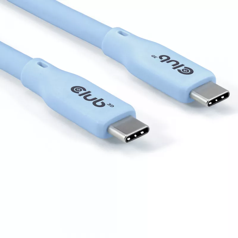 Cabo USB-C CLUB3D azul, 2 m, USB-C, USB-C, USB4 Gen 2x2, 20 Gbit/s, Azul