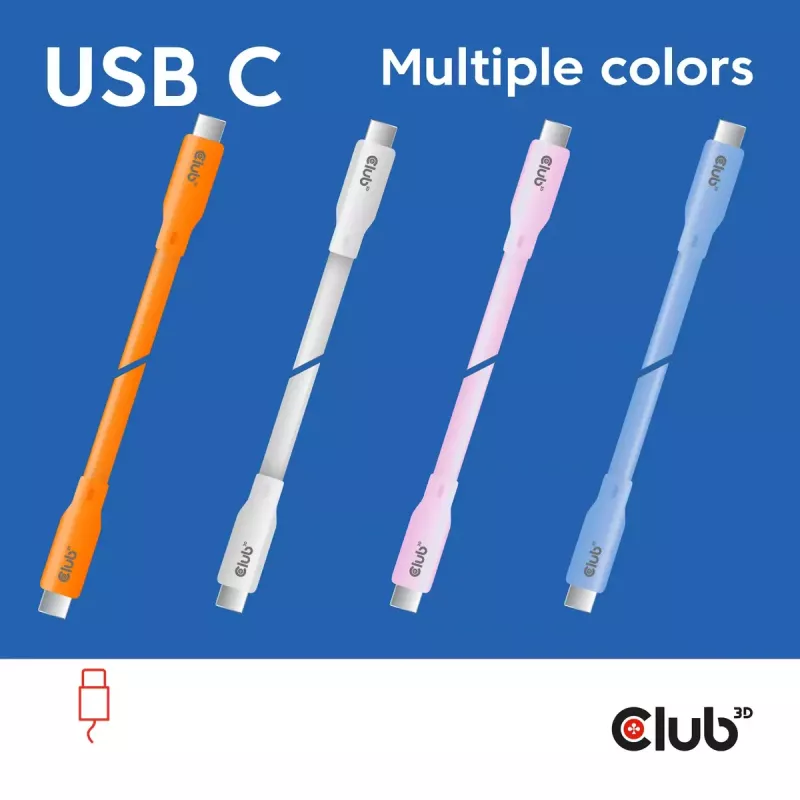 Cabo USB-C CLUB3D CAC-3001 2m USB4 Gen 3x2 branco