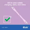 Cabo USB-C CLUB3D CAC-3002 2m USB4 Gen 3x2 rosa
