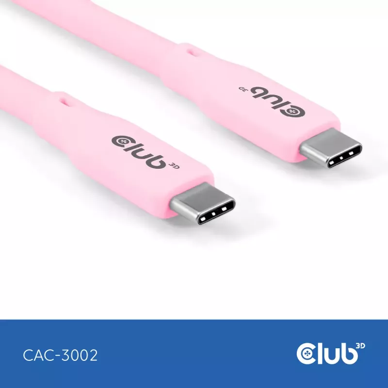 Cabo USB-C CLUB3D CAC-3002 2m USB4 Gen 3x2 rosa