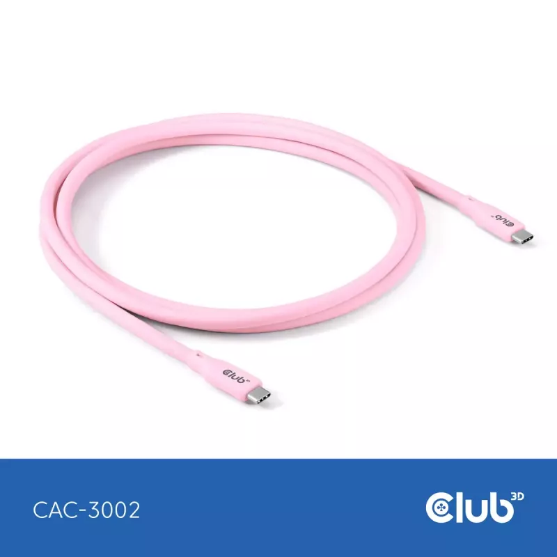 Cabo USB-C CLUB3D CAC-3002 2m USB4 Gen 3x2 rosa