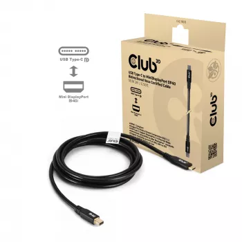 Cabo CLUB3D CAC-1561 DisplayPort 2 m Mini DisplayPort USB Type-C Preto
