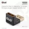 Adaptador club 3D DisplayPort macho para DisplayPort 1.4 fêmea 90° angular, suporta 4K@120Hz