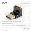 Adaptador club 3D DisplayPort macho para DisplayPort 1.4 fêmea 90° angular, suporta 4K@120Hz