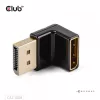 Adaptador club 3D DisplayPort macho para DisplayPort 1.4 fêmea 90° angular, suporta 4K@120Hz