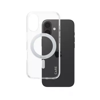 PanzerGlass CARE™ by ® Capa Transparente com Kickstand prateado & MagSafe iPhone 16