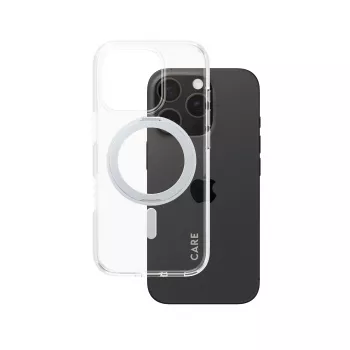 PanzerGlass CARE™ by ® Capa Transparente com Kickstand prateado & MagSafe iPhone 16 Pro
