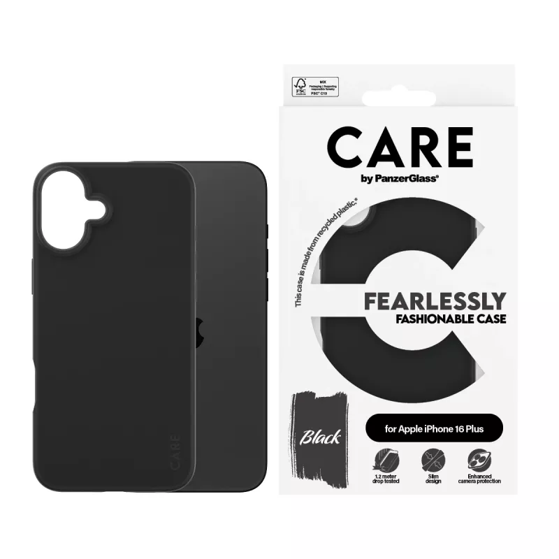 Capa PanzerGlass CARE™ by ® preta iPhone 16 Plus