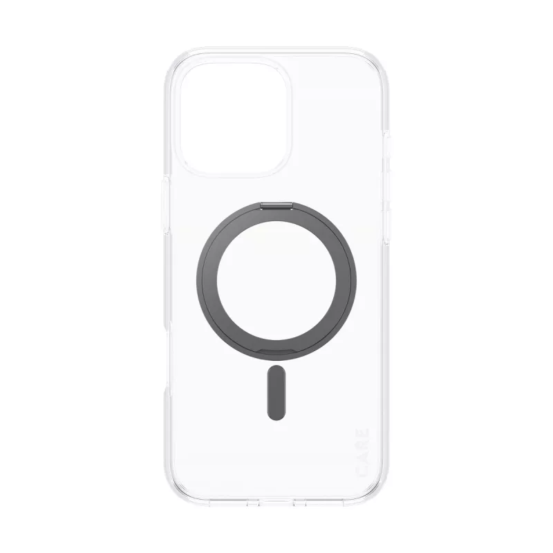 Capa PanzerGlass CARE™ by ® transparente com suporte preto e MagSafe para iPhone 16 Pro Max