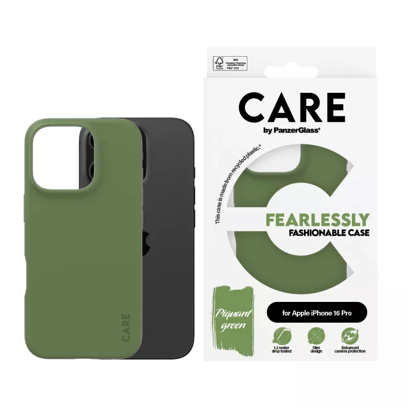 Capa PanzerGlass CARE by ® capa fashion verde iPhone 16 Pro