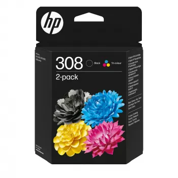 Tinteiros originais HP 308 pack de 2 preto/tricolor combinados