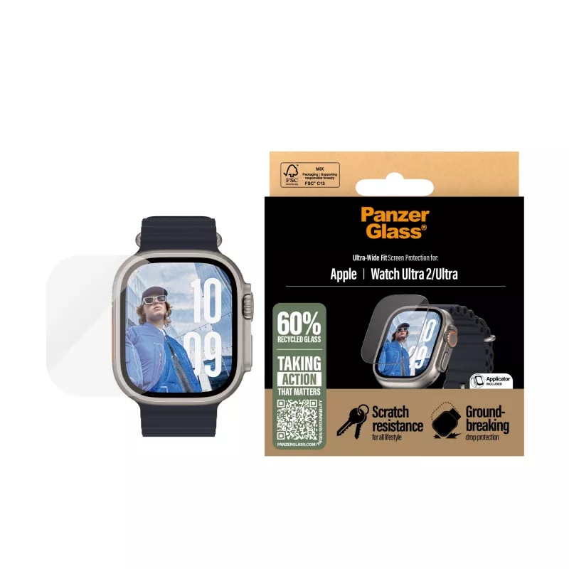Película protetora de ecrã PanzerGlass ® Apple Watch Ultra 3 | Ultra 2 | Ultra | 49mm