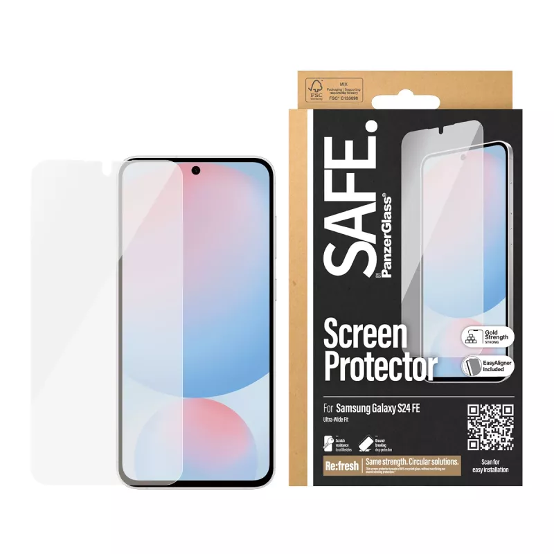 Película protetora de ecrã PanzerGlass SAFE. by ® Samsung Galaxy S24 FE | Ultra-Wide Fit com EasyAligner