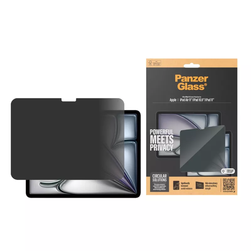 Película de proteção de privacidade PanzerGlass ® iPad Air 11'' (2024-2025) | iPad 11 polegadas (2025) | iPad 10,9'' (2022) | Ultra-Wide Fit