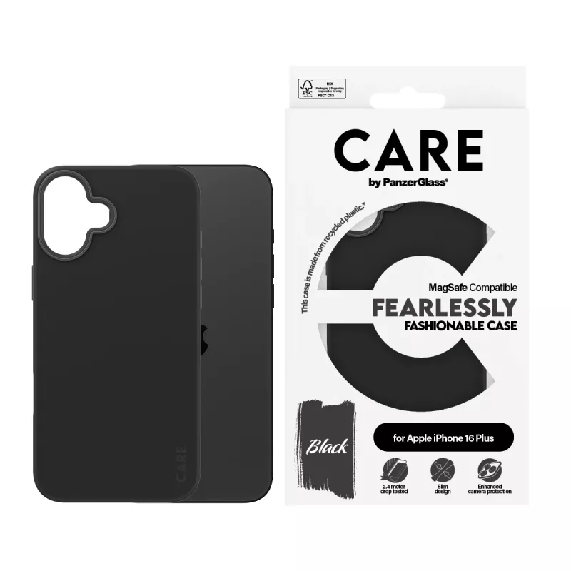 Capa PanzerGlass CARE™ by ® Preta c. MagSafe iPhone 16 Plus, Capa, Apple, Apple - iPhone 16 Plus, Preto