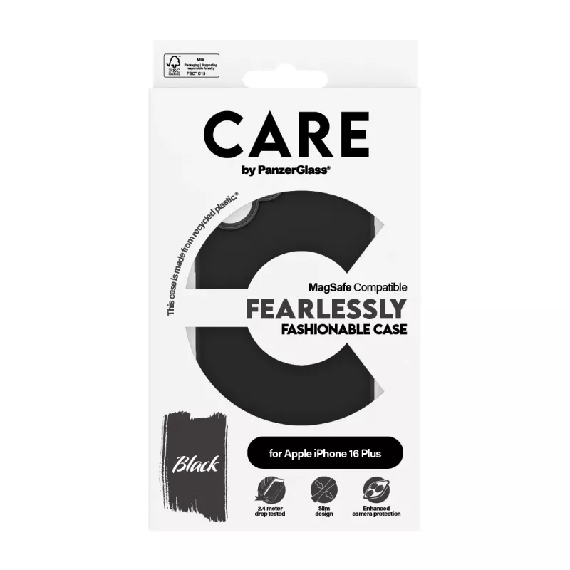 Capa PanzerGlass CARE™ by ® Preta c. MagSafe iPhone 16 Plus, Capa, Apple, Apple - iPhone 16 Plus, Preto