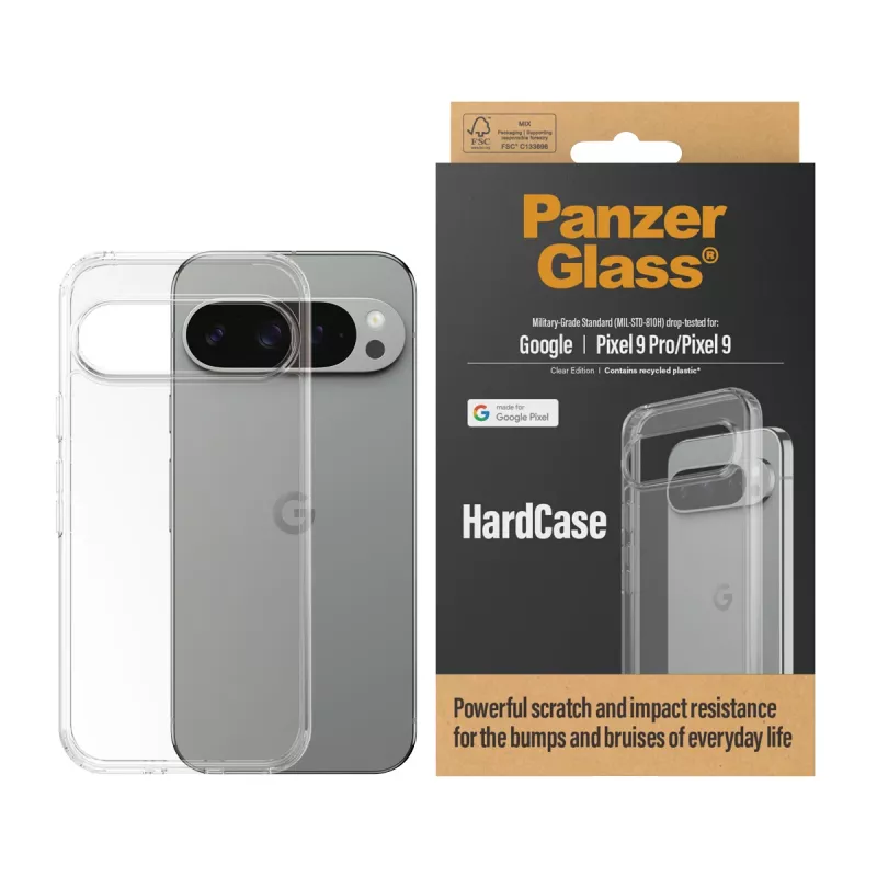 PanzerGlass HardCase 1267 capa para Google Pixel 9 / 9 Pro, transparente