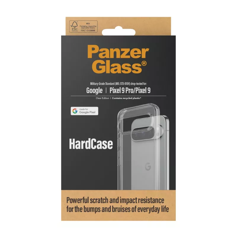 PanzerGlass HardCase 1267 capa para Google Pixel 9 / 9 Pro, transparente