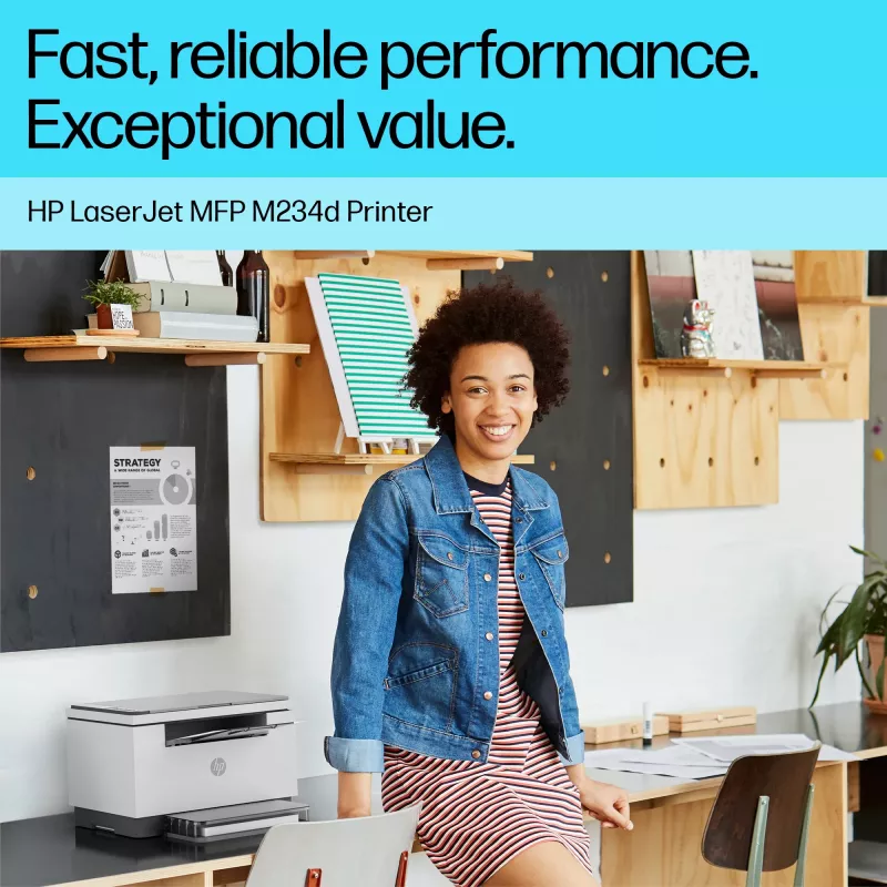 Impressora multifunções HP LaserJet MFP M234d — laser mono, 29 ppm, frente e verso, Ethernet, A4