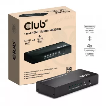 Splitter HDMI CLUB3D 1 para 4 4K120Hz