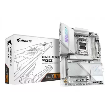Motherboard GIGABYTE X870E AORUS PRO ICE — AMD X870E, Socket AM5, ATX, DDR5, 4×DIMM, Wi-Fi 7, LAN 2,5Gb
