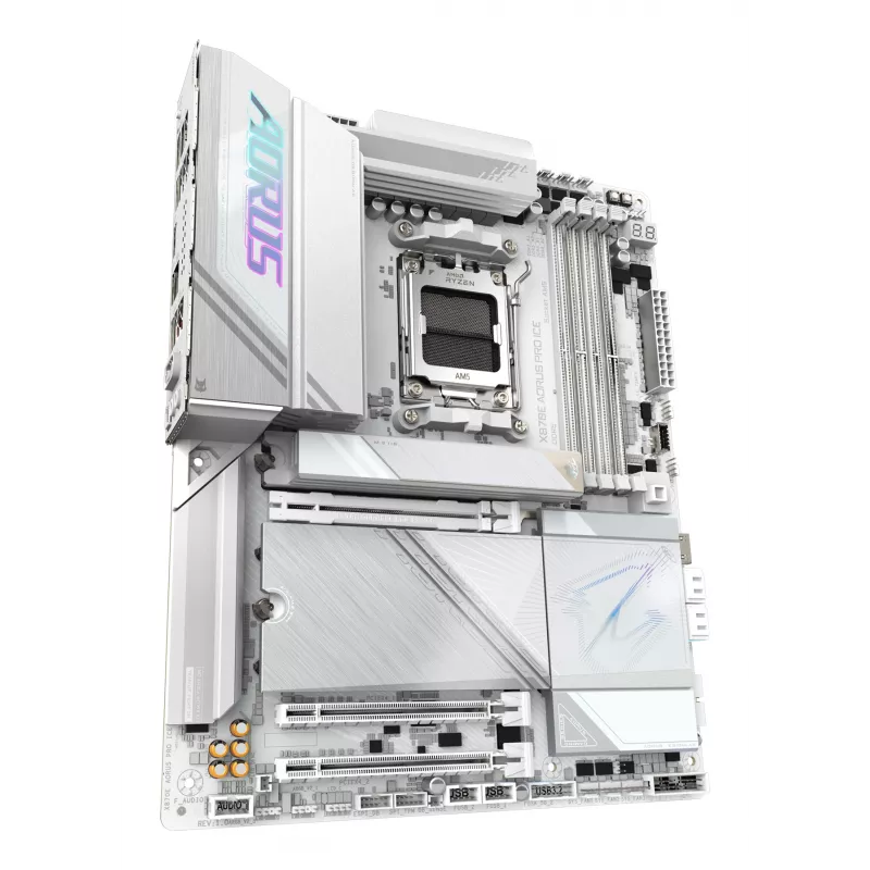 Motherboard GIGABYTE X870E AORUS PRO ICE — AMD X870E, Socket AM5, ATX, DDR5, 4×DIMM, Wi-Fi 7, LAN 2,5Gb