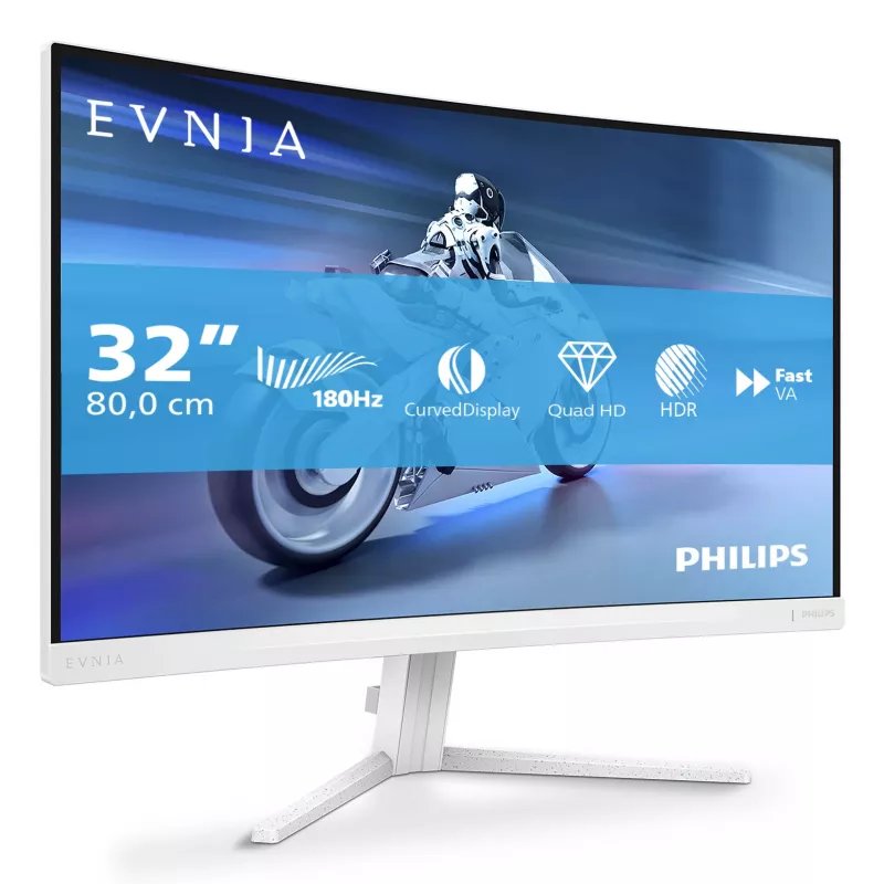 Monitor Philips Evnia 5000 32M2C5501/00 80 cm (31,5 polegadas) 2560 x 1440 píxeis Quad HD LCD Branco