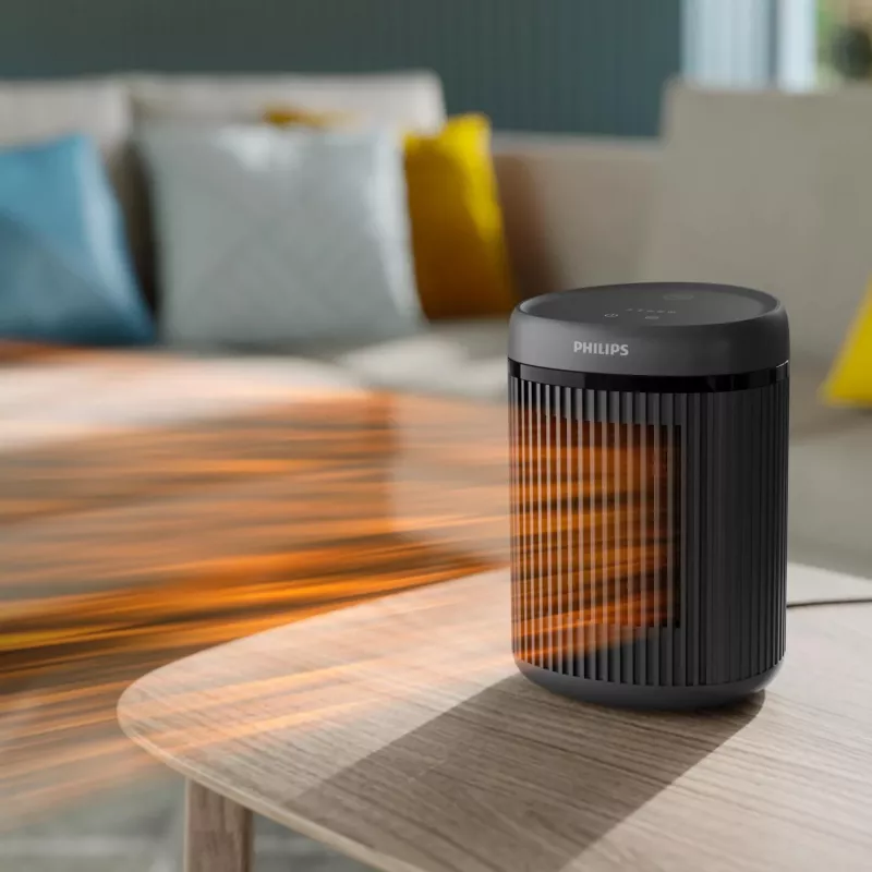 Aquecedor elétrico com ventoinha Philips CX2120/01 1500 W interior preto