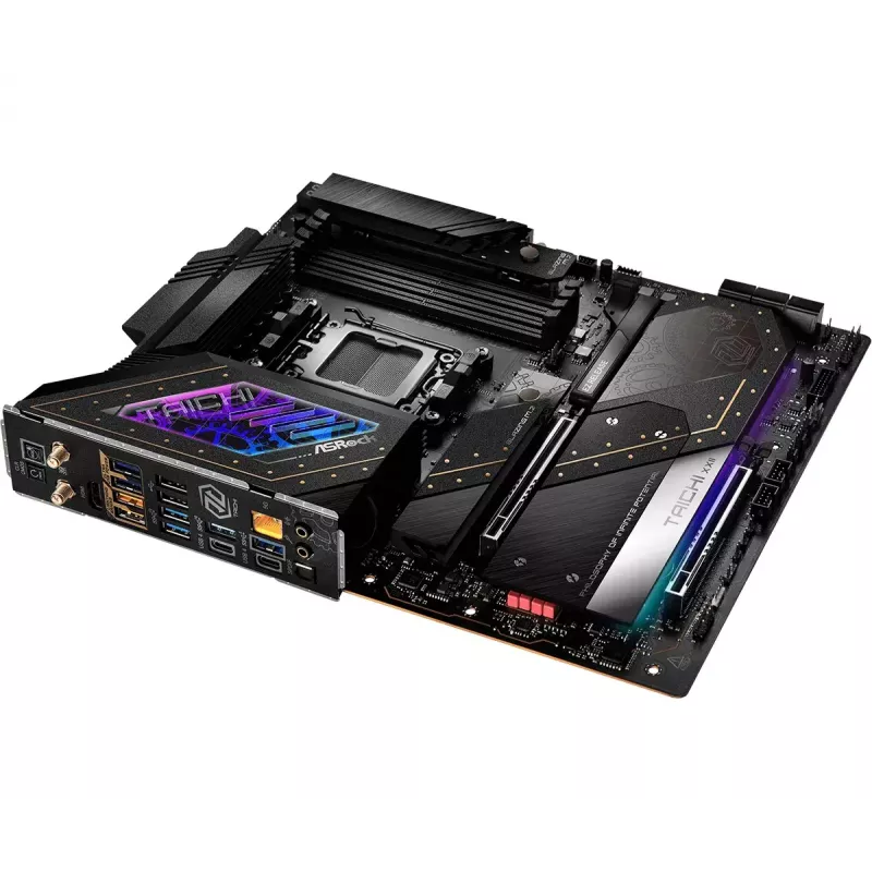 Motherboard ASRock X870E Taichi — AMD X870E, Socket AM5, Extended ATX, DDR5, 4 DIMM, até 256GB, Wi-Fi 7, 5Gb LAN
