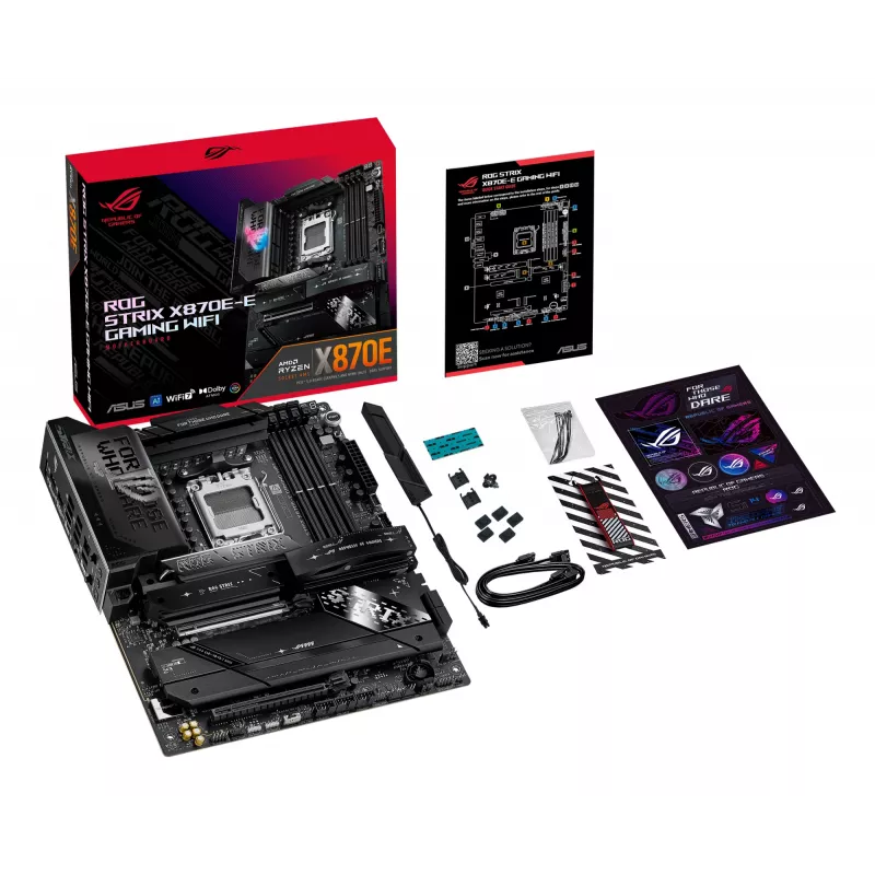 Motherboard ASUS ROG STRIX X870E-E GAMING WIFI ATX, AMD X870E, Socket AM5, DDR5, 4 DIMM, Wi-Fi 7, Bluetooth 5.4, 5Gb LAN