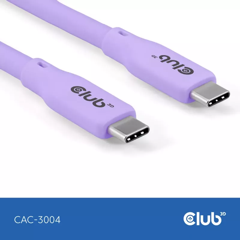 Cabo USB-C CLUB3D CAC-3004 2m roxo