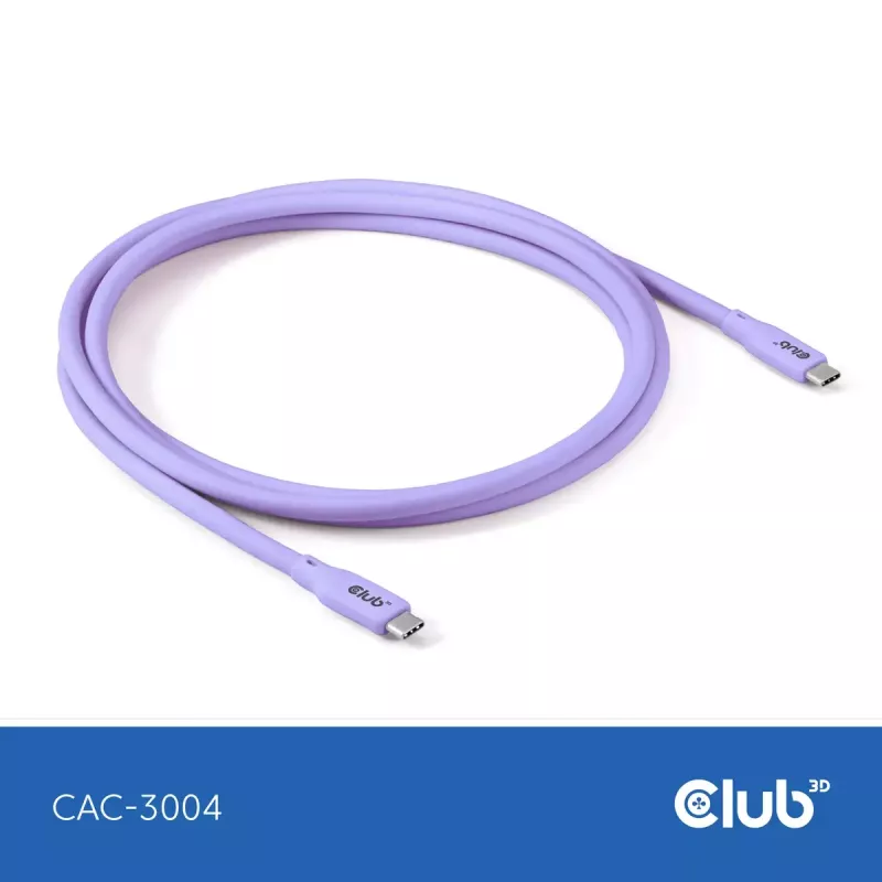 Cabo USB-C CLUB3D CAC-3004 2m roxo