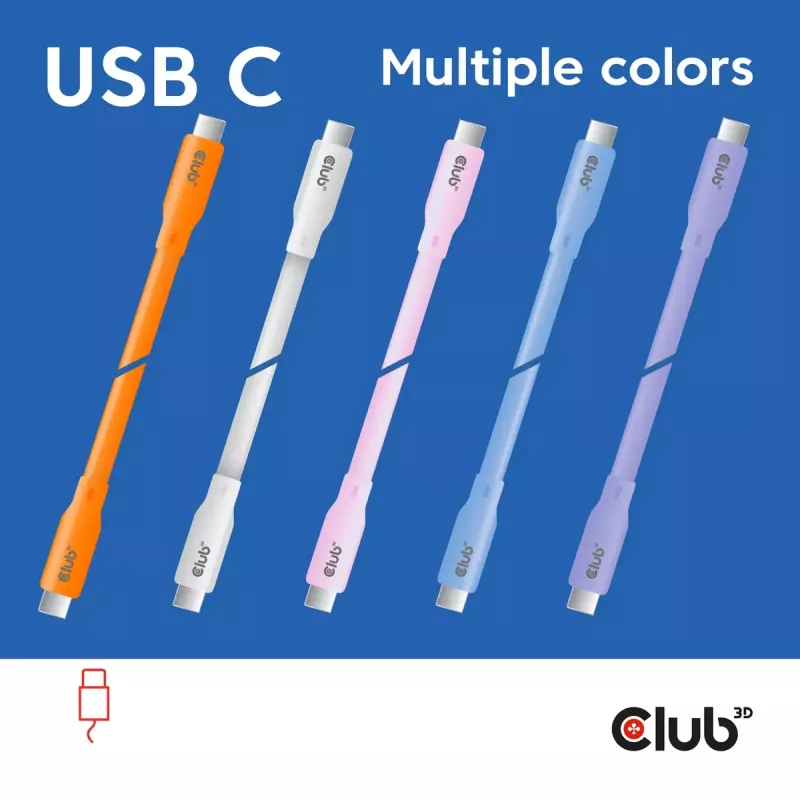 Cabo USB-C CLUB3D CAC-3004 2m roxo