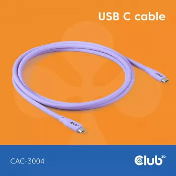 Cabo USB-C CLUB3D CAC-3004 2m roxo