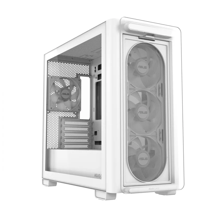 ASUS A23 PLUS TG ARGB WHITE, PC, branco, micro ATX, Mini-ITX, Multi, 16,5 cm, 38 cm