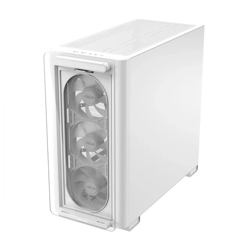 ASUS A23 PLUS TG ARGB WHITE, PC, branco, micro ATX, Mini-ITX, Multi, 16,5 cm, 38 cm