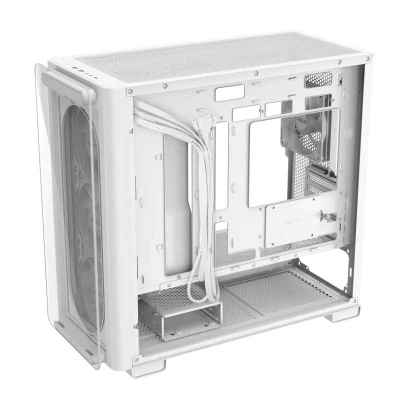 ASUS A23 PLUS TG ARGB WHITE, PC, branco, micro ATX, Mini-ITX, Multi, 16,5 cm, 38 cm