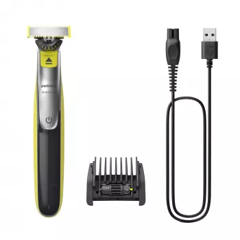 Máquina de barbear Philips OneBlade 360 QP2734/23 — 1 lâmina, recarregável Li-Ion, 60 min. de autonomia, verde/cinzento