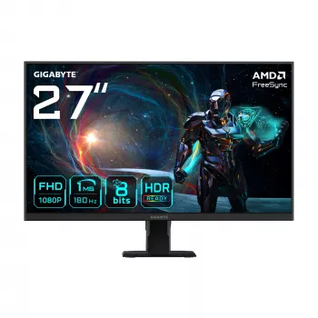 Monitor gaming GIGABYTE GS27FA 27 polegadas FHD – 1920 x 1080, 180 Hz, 1 ms, 300 cd/m², FreeSync, compatível com HDR, HDMI 2.0