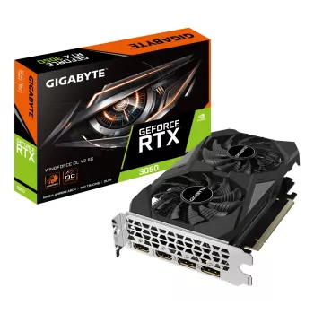 Placa gráfica GIGABYTE GeForce RTX 3050 — 6 GB GDDR6, 2304 núcleos CUDA, PCIe 4.0, 14000 MHz memória