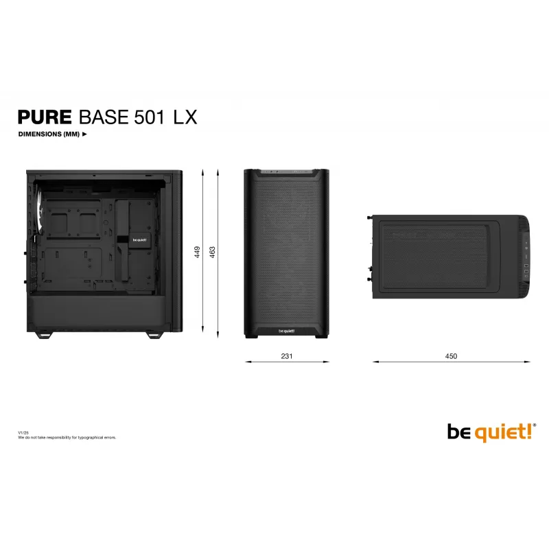 Caixa be quiet Pure Base 501 LX preta Midi-Tower