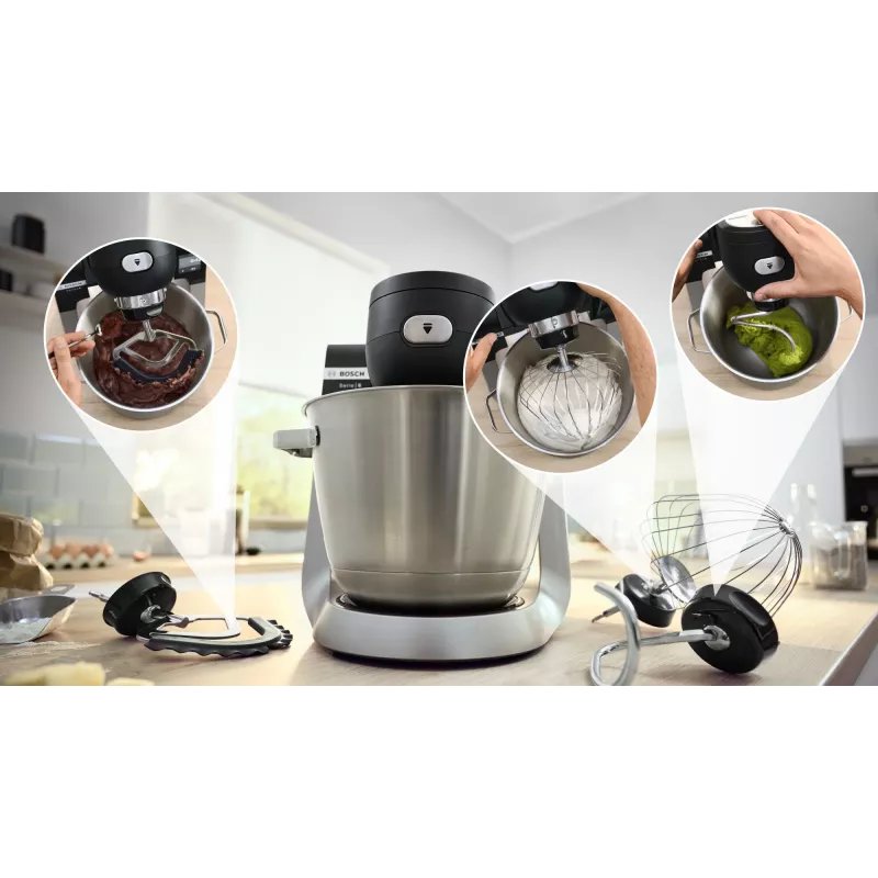 Robot de cozinha Bosch Serie 6 MUMS6ZS17 1600 W 5,5 L preto, aço inoxidável